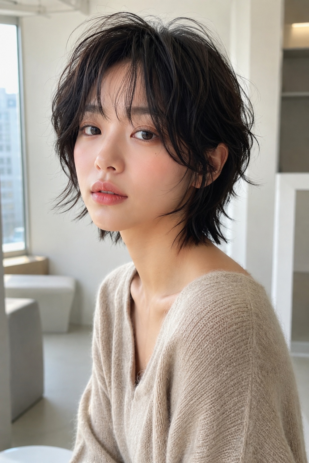 Korean Short Shag, matching the hairstyle described in this section.