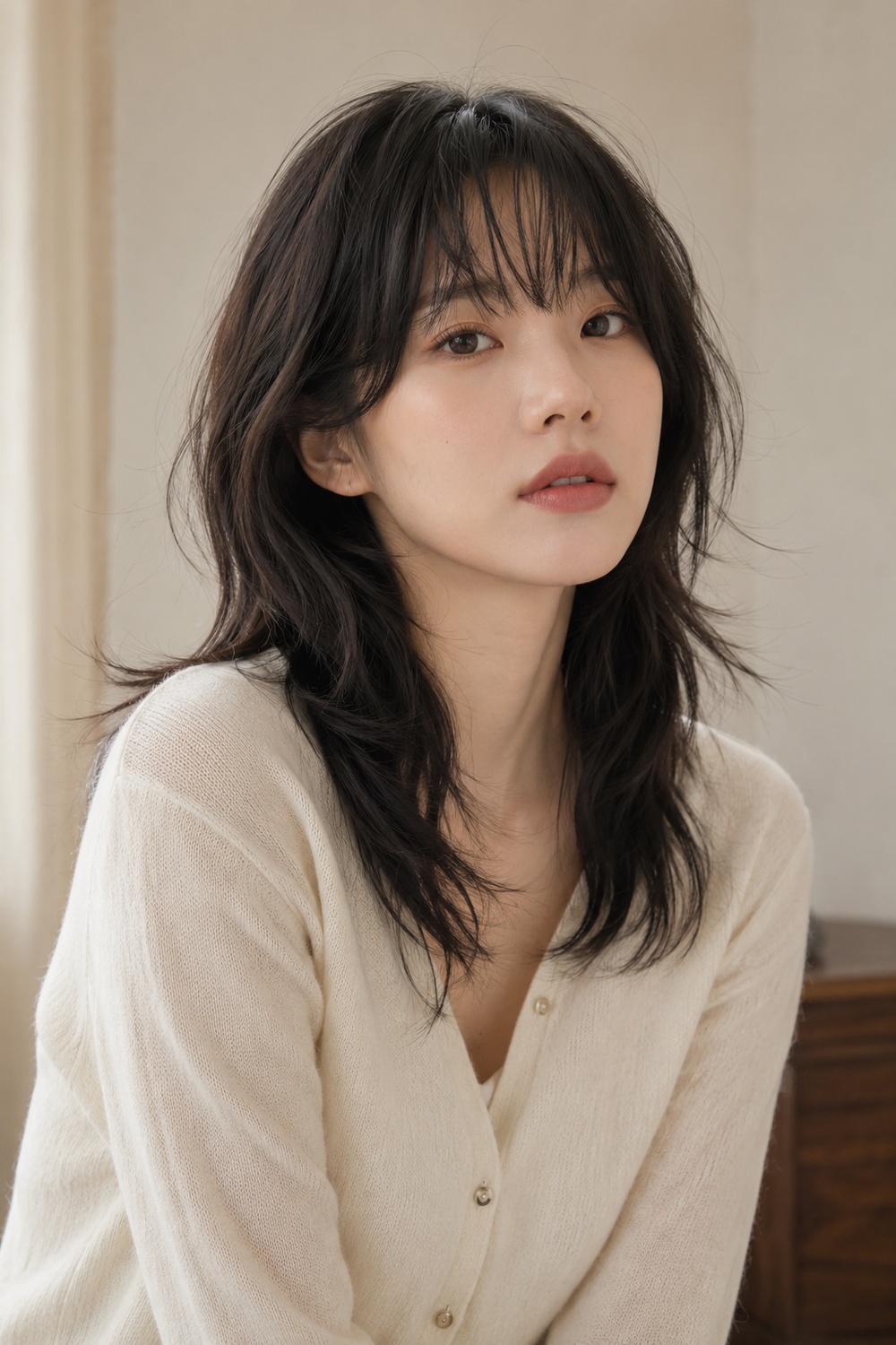 Korean Wolf Cut, matching the hairstyle described in this section.