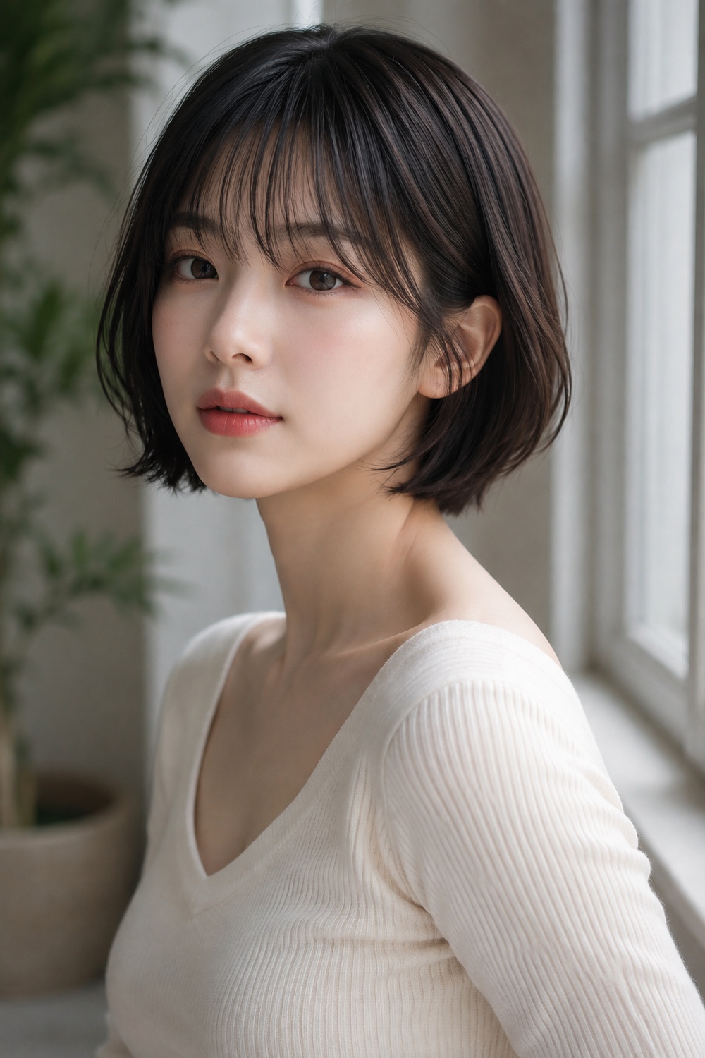 AI-generated image for 8. Korean Short Bob, matching the hairstyle described in this section.