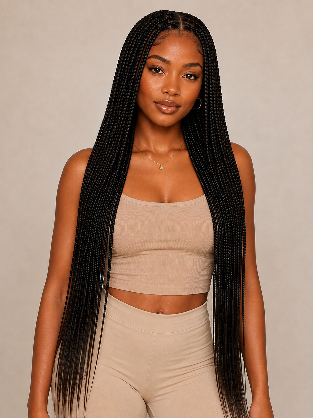 Leaving the ends straight rather than curled offers a sleek, modern alternative to the more common curly finish.