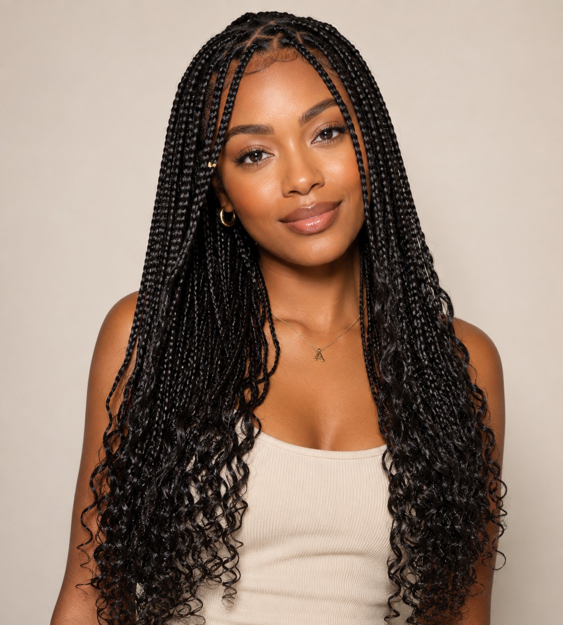 This style braids the majority of the hair and leaves the last few inches unbraided, then curls them for a soft finish.