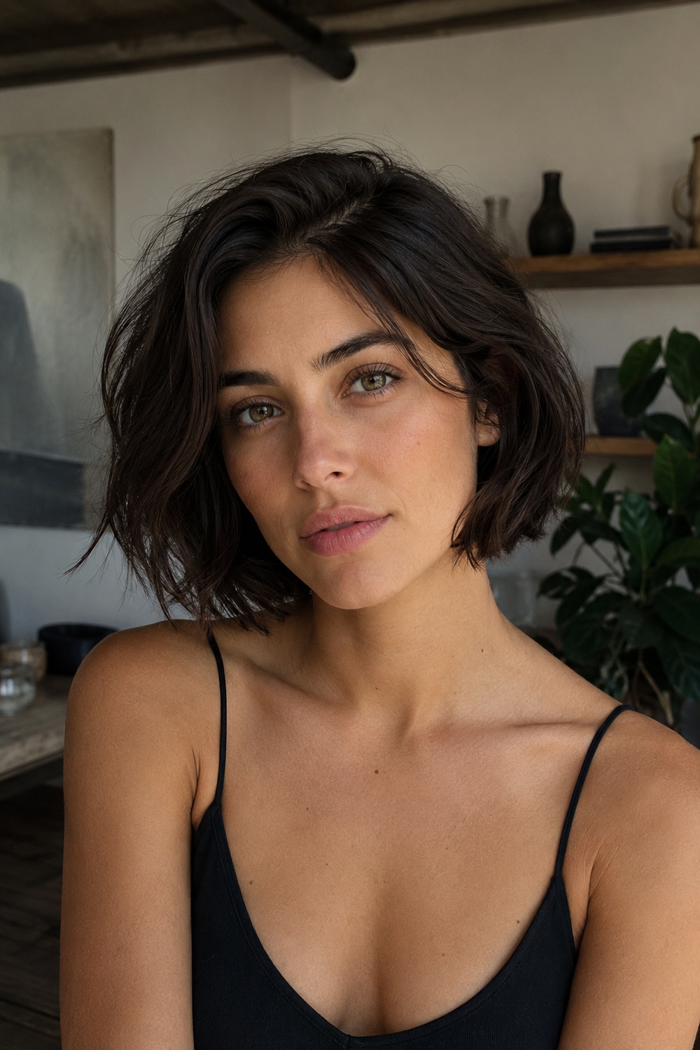 Air-dried Italian bob with natural movement, soft texture, and an unfussy finish.
