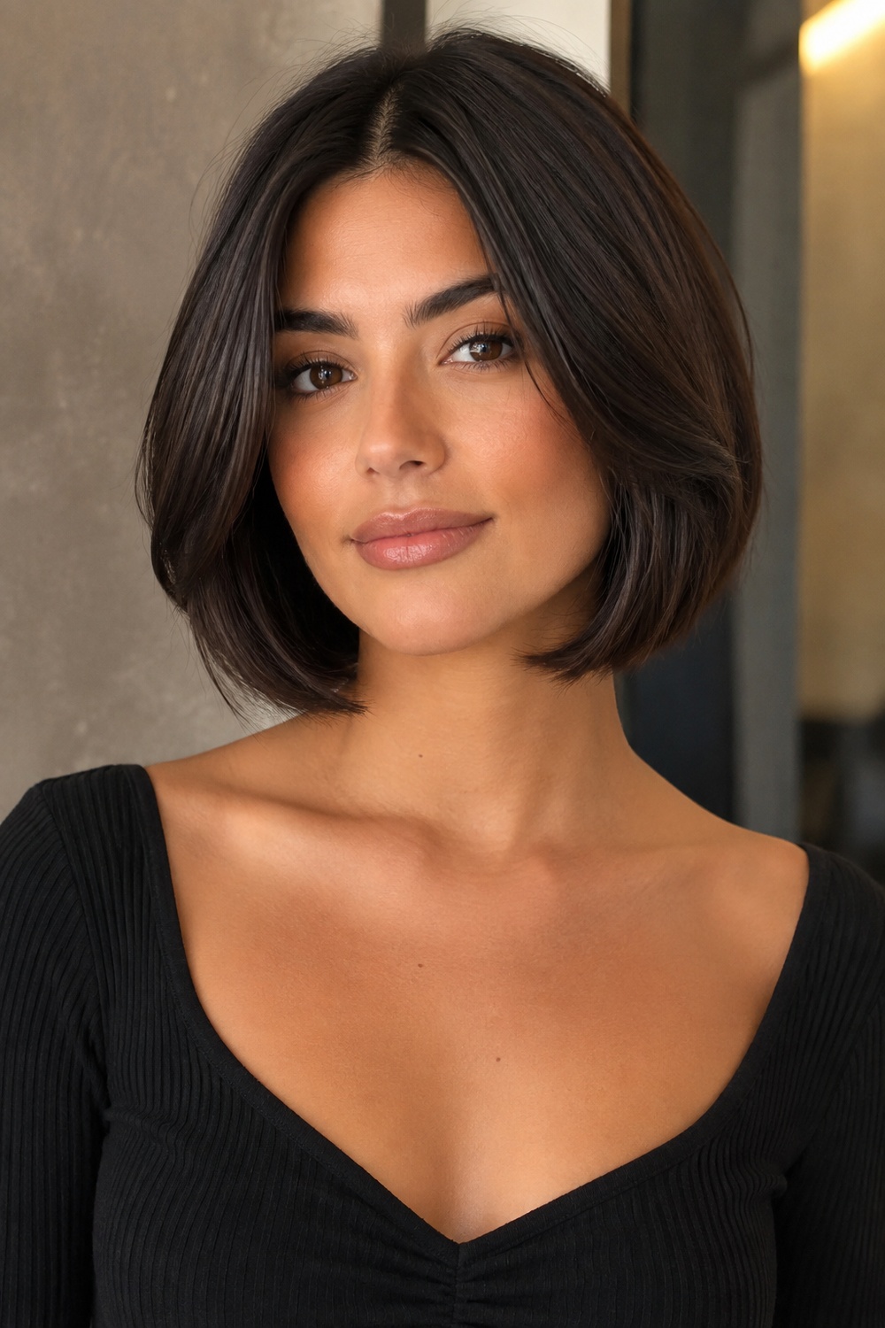 Classic Italian bob with full polished ends, soft movement, and a balanced medium length.