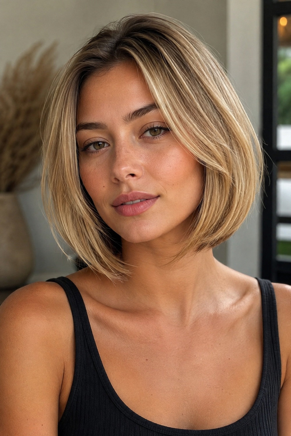 Italian bob for fine hair with a dense perimeter and minimal layering for a fuller look.