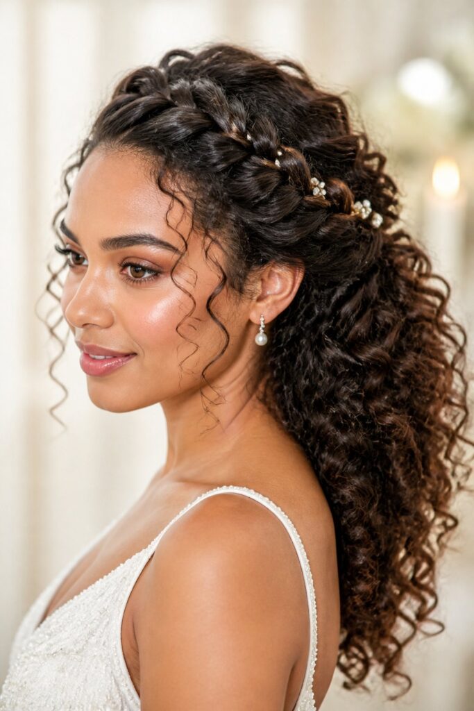 The lace braid is a softer, more intricate version of the French braid that follows the hairline in a flowing, lace-like pattern.