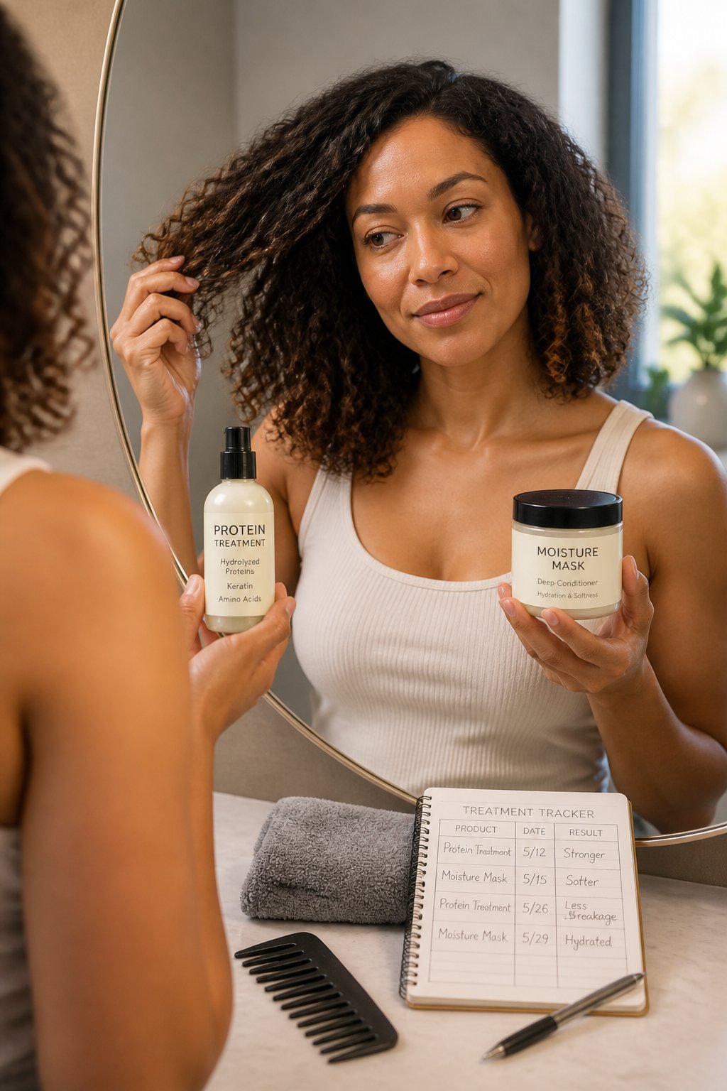 Dry hair does not always need protein. If your strands feel soft, stretchy, limp, or difficult to style, try a protein treatment
