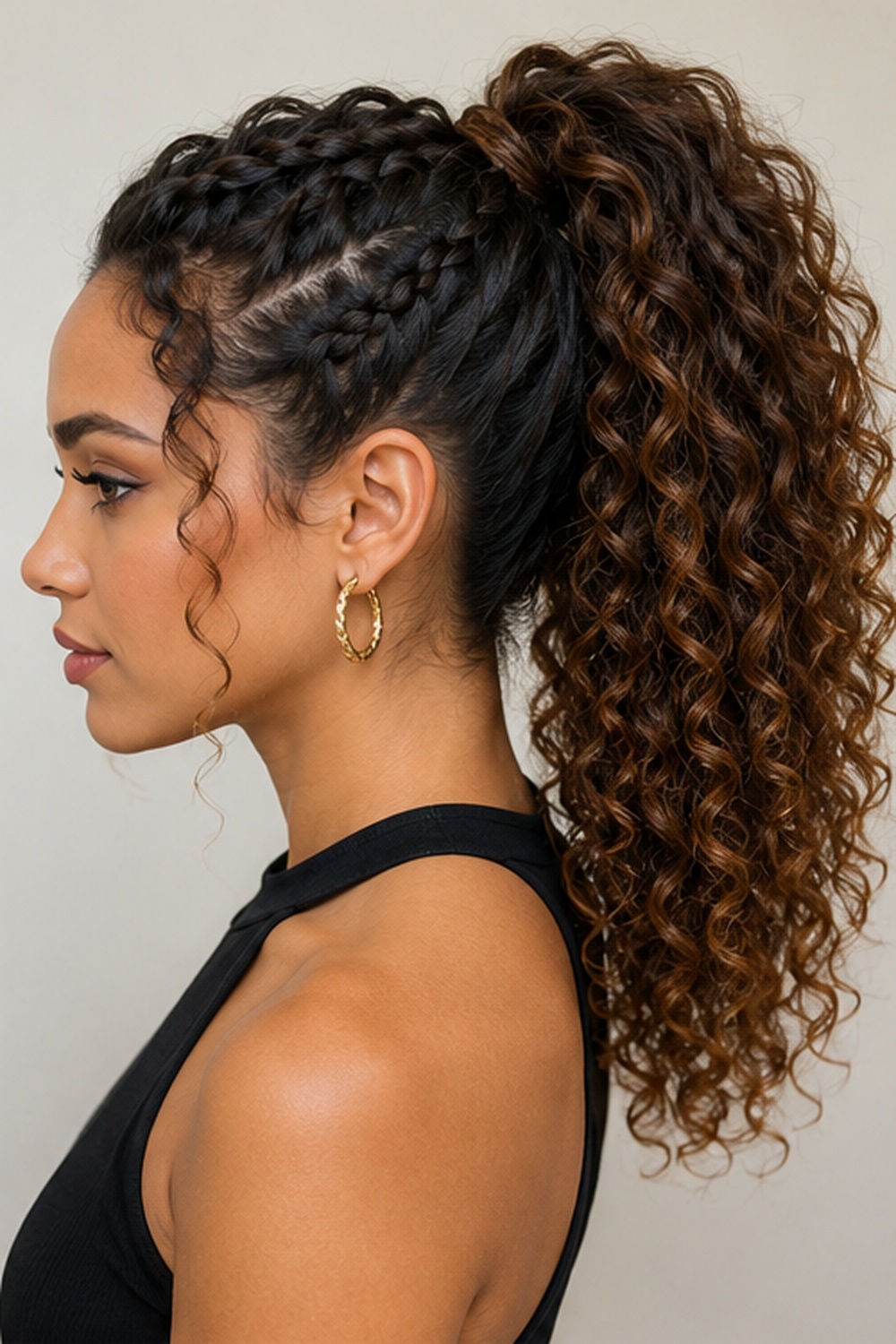 The Dutch braid is an inverted French braid that sits on top of the hair rather than underneath, making it stand out more on curly textures.
