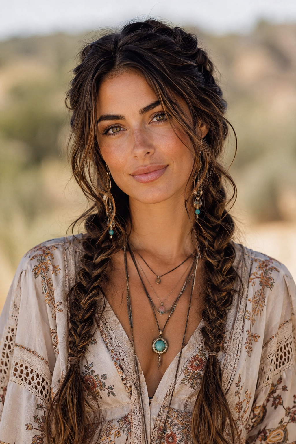 Braided pigtails offer a playful interpretation of the boho trend while remaining practical and comfortable.