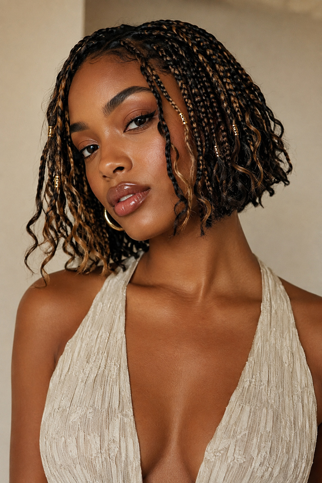 A braided bob offers the artistry of boho braids in a shorter, lighter shape.