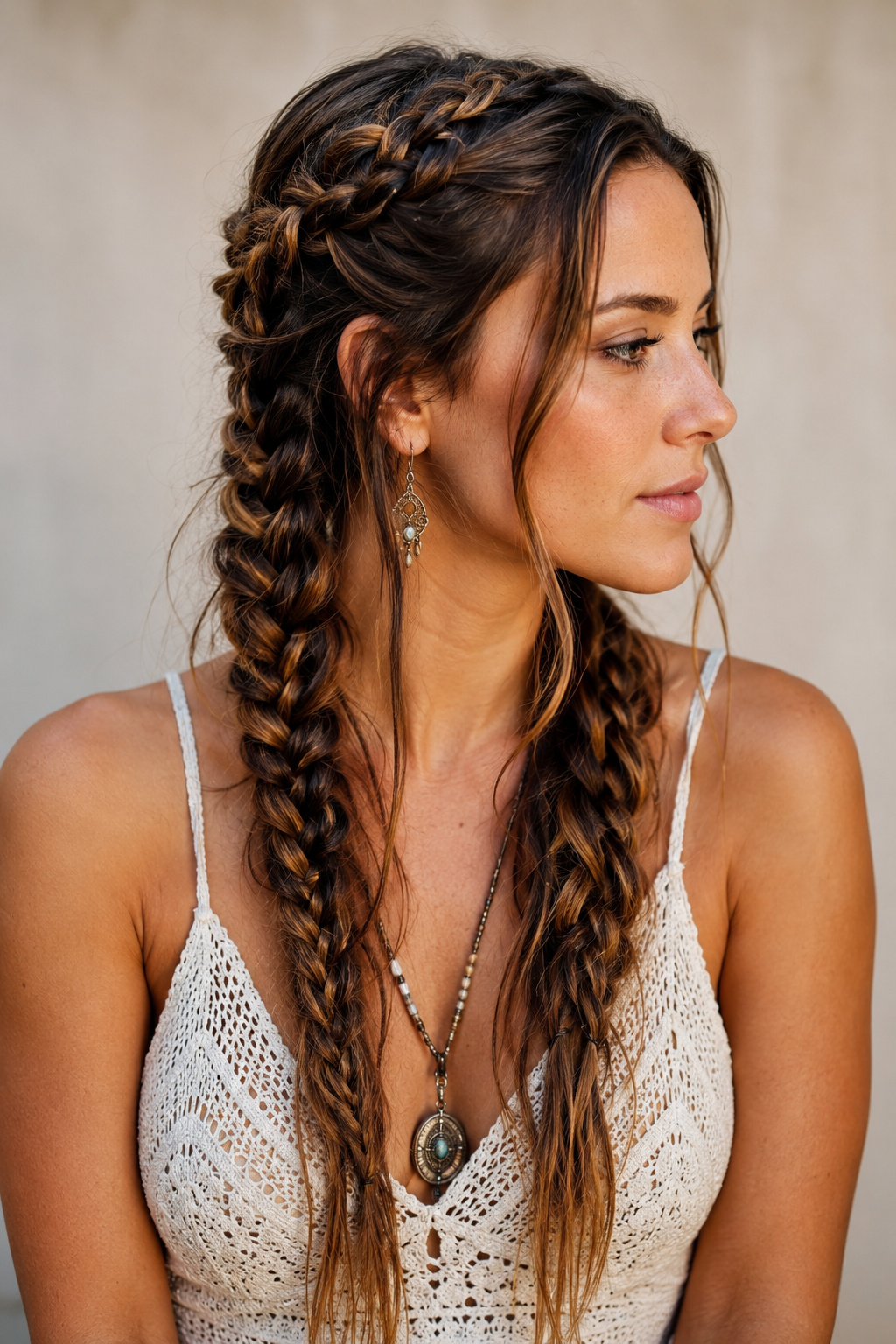 A triple-braid style uses three distinct braided sections to create visible structure and depth.