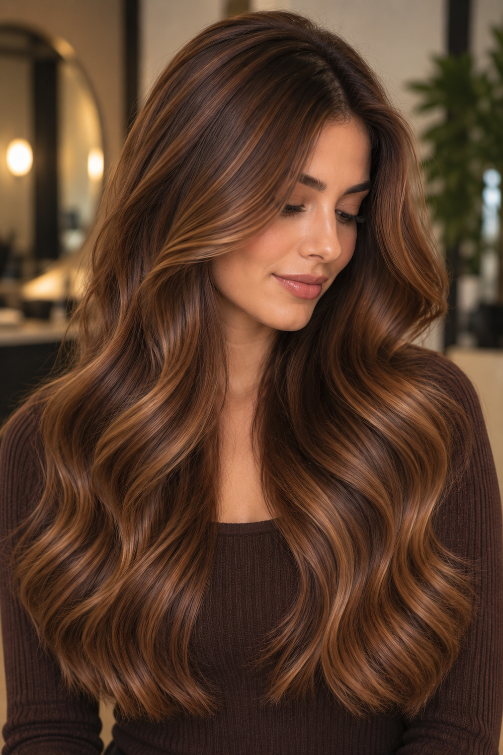 Caramel Brown With Subtle Babylights - caramel brunette hair color example