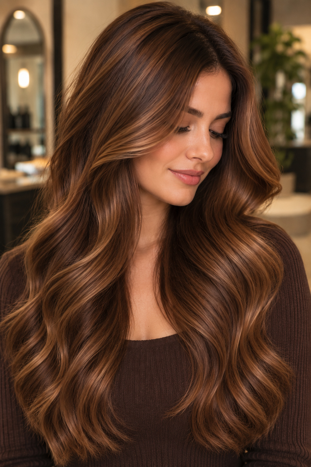 Caramel Brunette for Curly Hair - caramel brunette hair color example