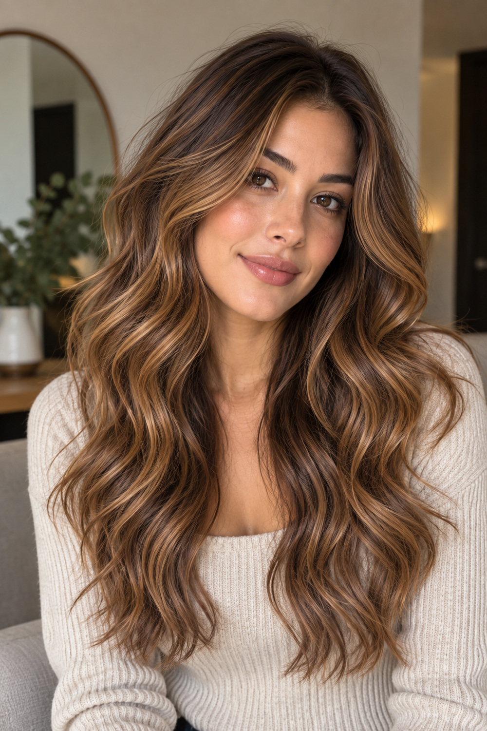 Caramel Brunette With a Glossy Finish - caramel brunette hair color example