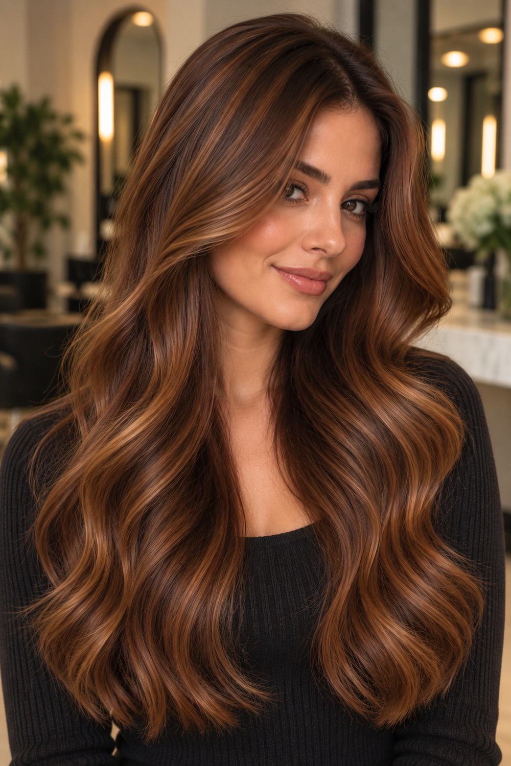 Caramel Brunette With Dark Roots - caramel brunette hair color example