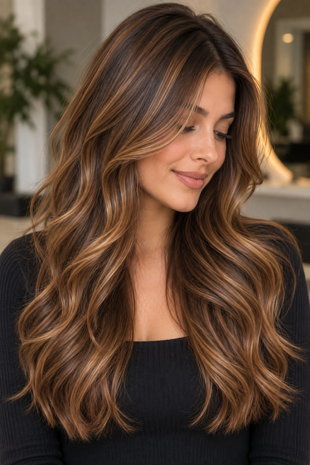 Caramel Brunette With Money Pieces - caramel brunette hair color example