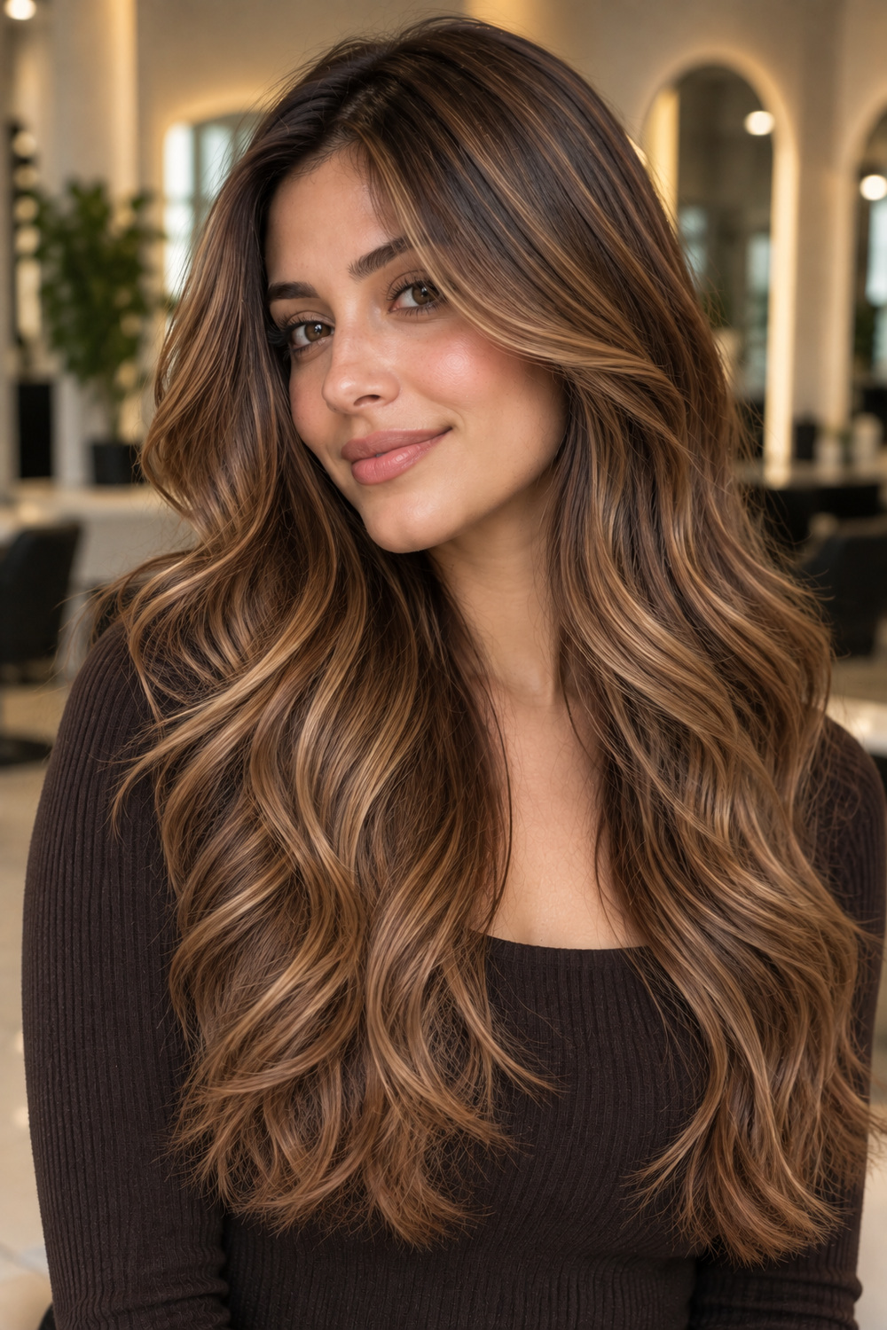 Caramel Face-Framing Highlights - caramel brunette hair color example