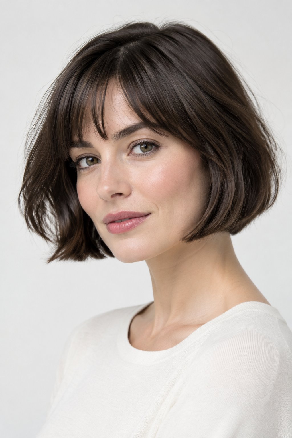 Chin-Length French Bob – A chin-length cut gives the bob structure while keeping it soft and feminine.