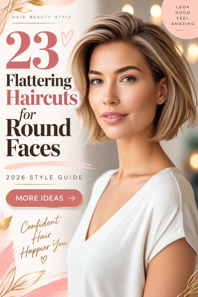 23 Flattering Haircuts for Round Faces: 2026 Style Guide 23 Flattering Haircuts for Round Faces: 2026 Style Guide