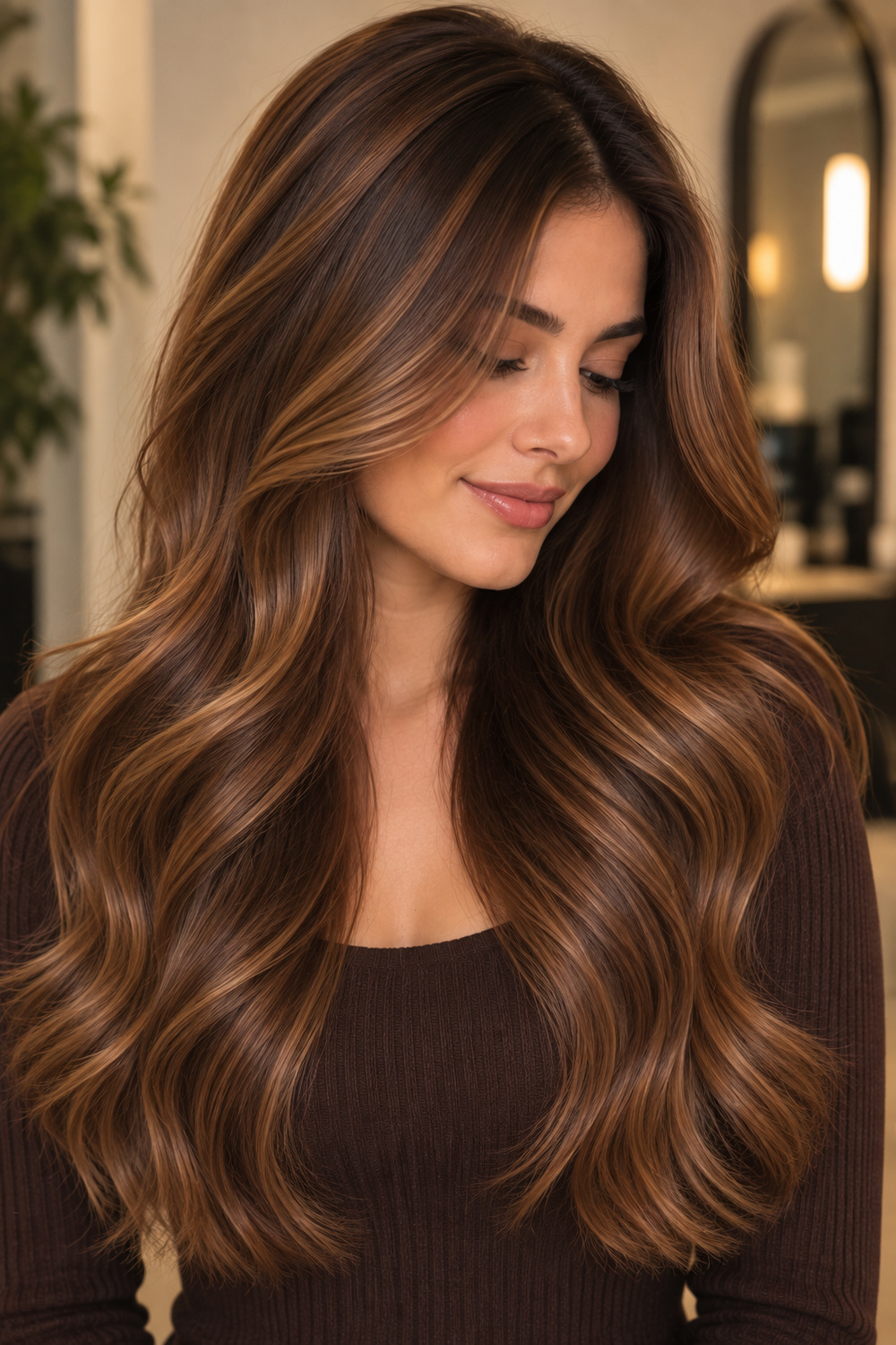 Deep Caramel Brunette - caramel brunette hair color example