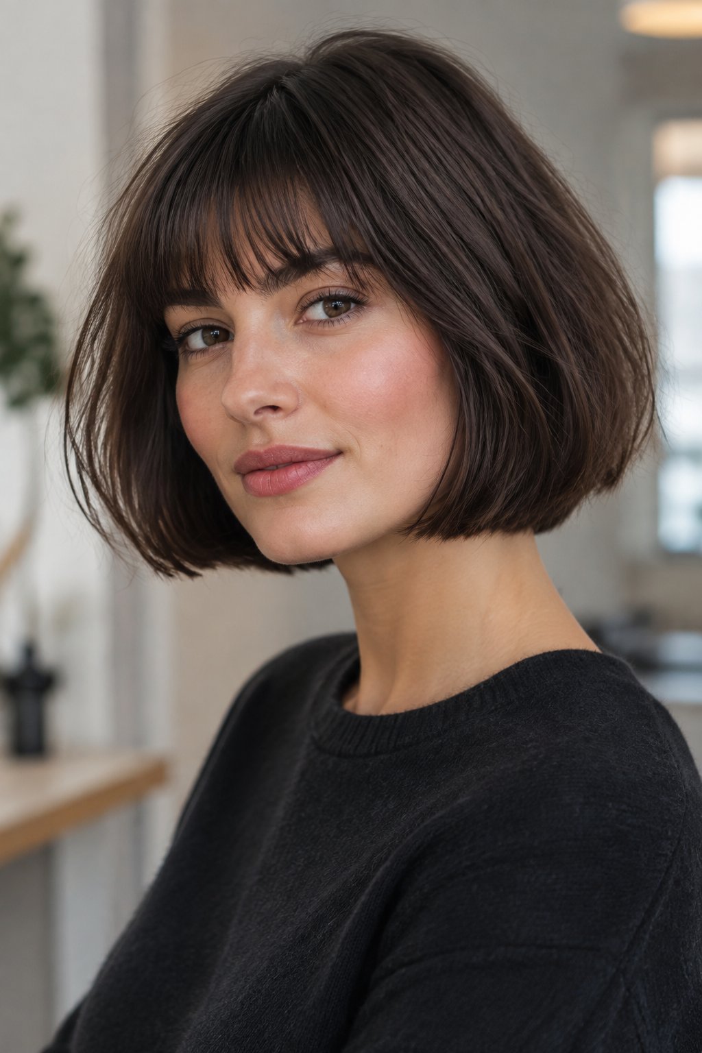 French Bob for Thick Hair – With the right shaping, thick hair can look beautifully balanced in this cut.