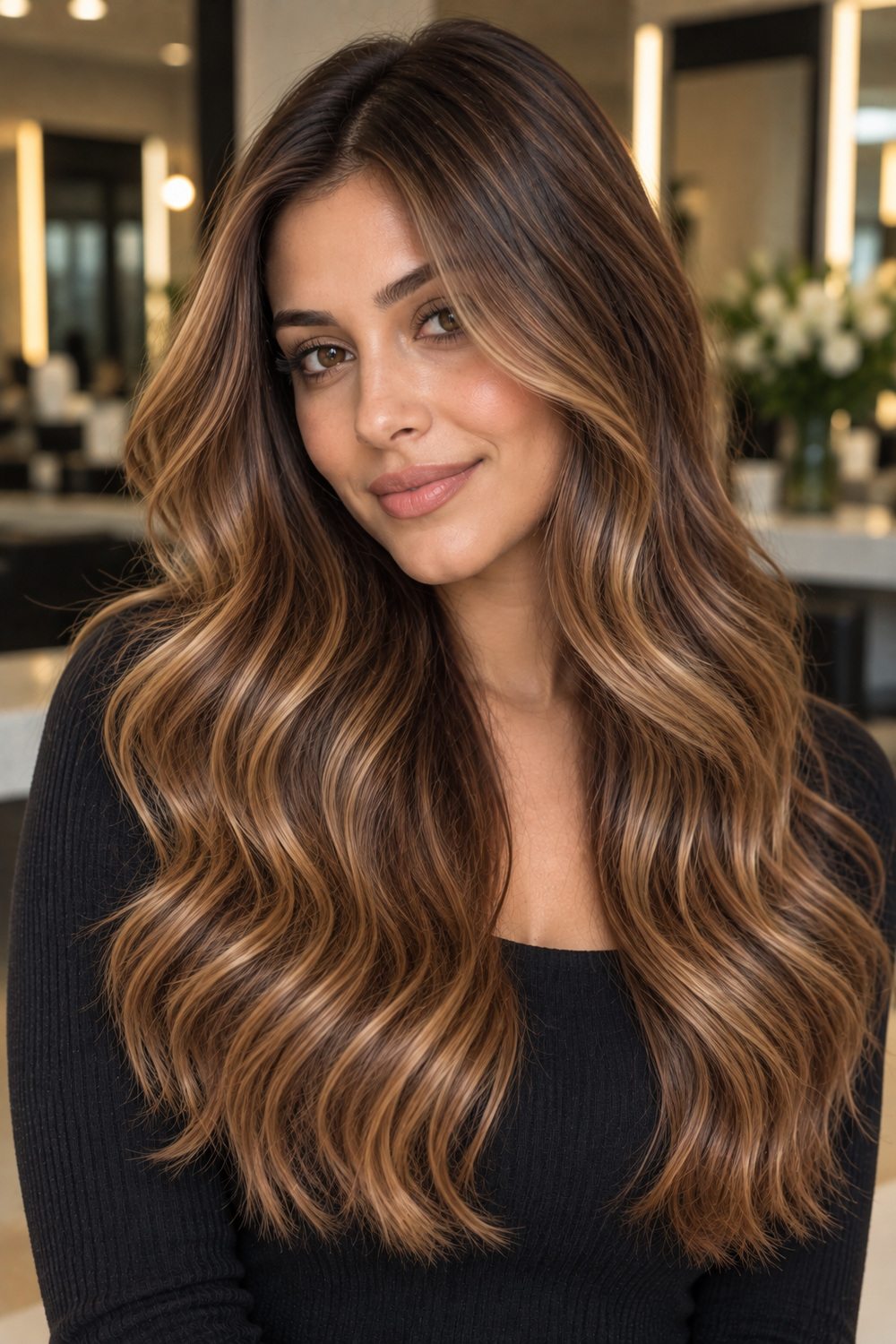 Golden Caramel Brunette - caramel brunette hair color example