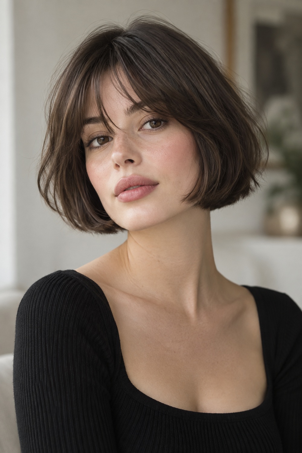 Jaw-Length French Bob: AI-generated portrait showing the hairstyle described in this section.