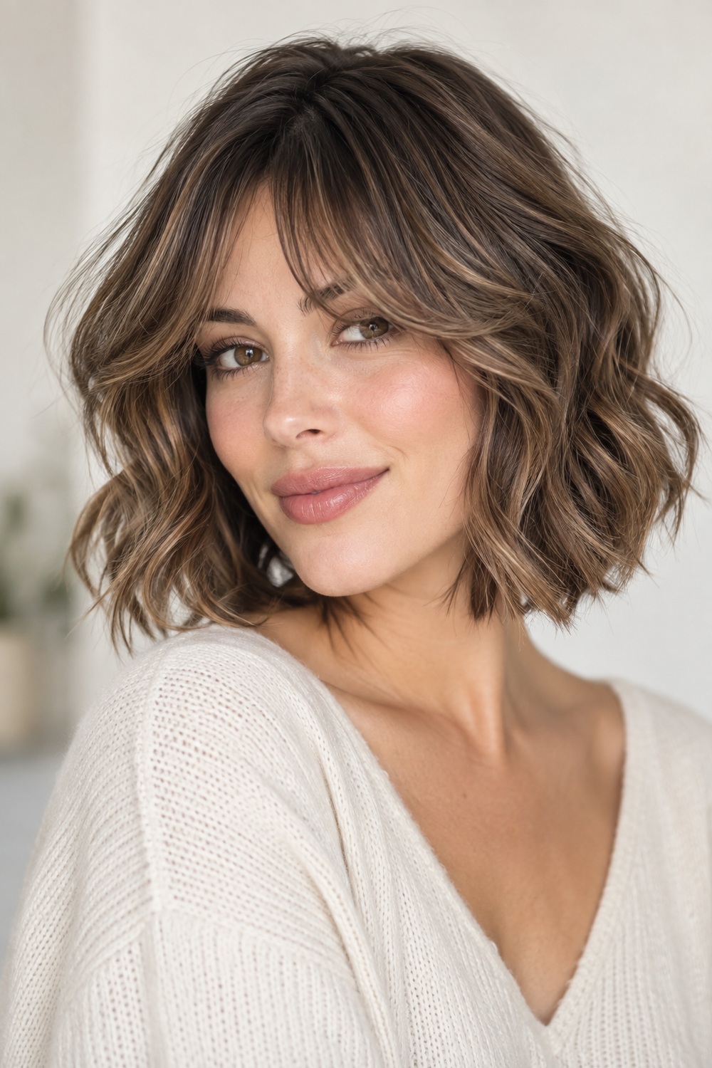Textured Bob With a Strong Perimeter: AI-generated portrait showing the hairstyle described in this section.