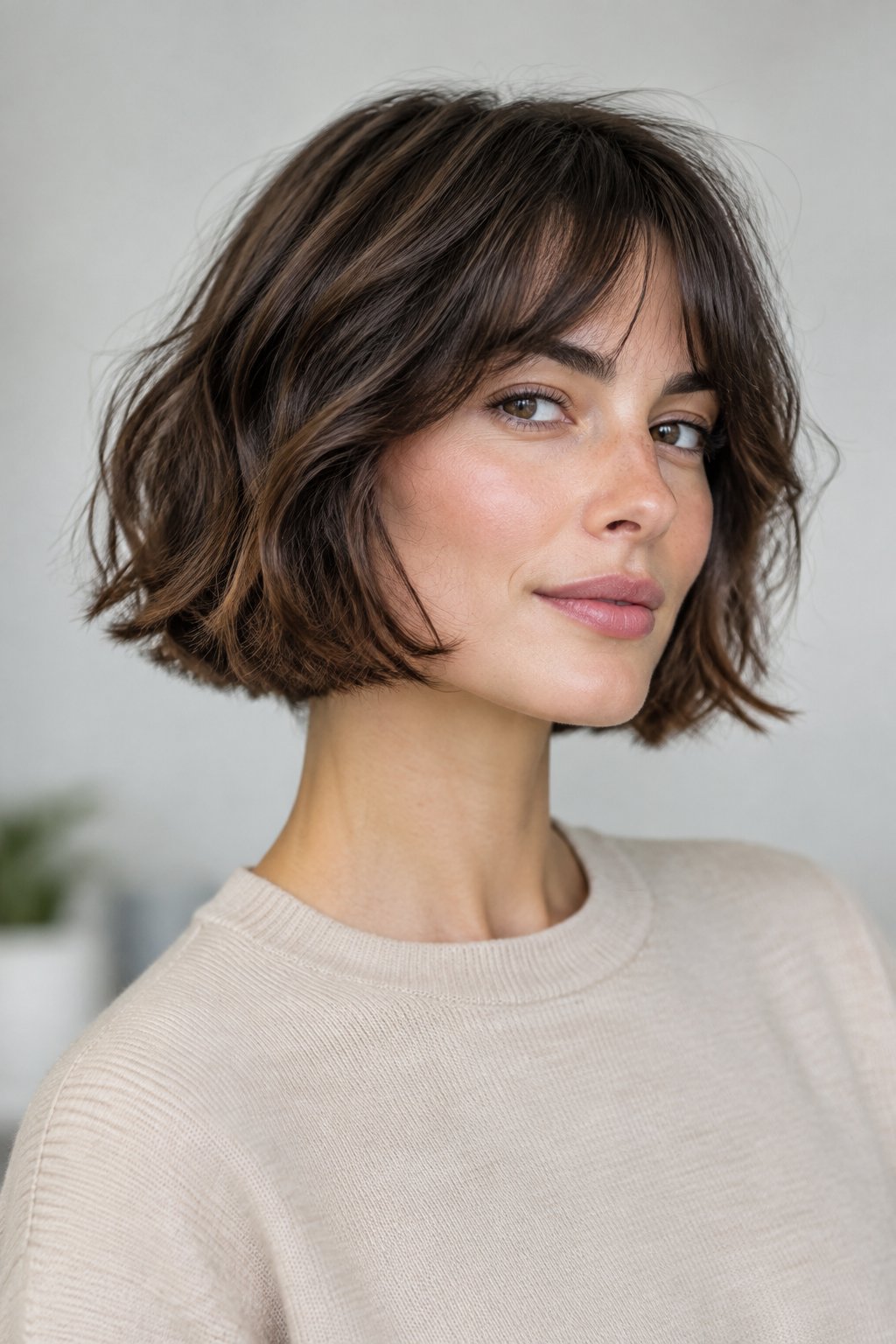 Textured French Bob – Soft layers and texture make the style feel relaxed and modern.