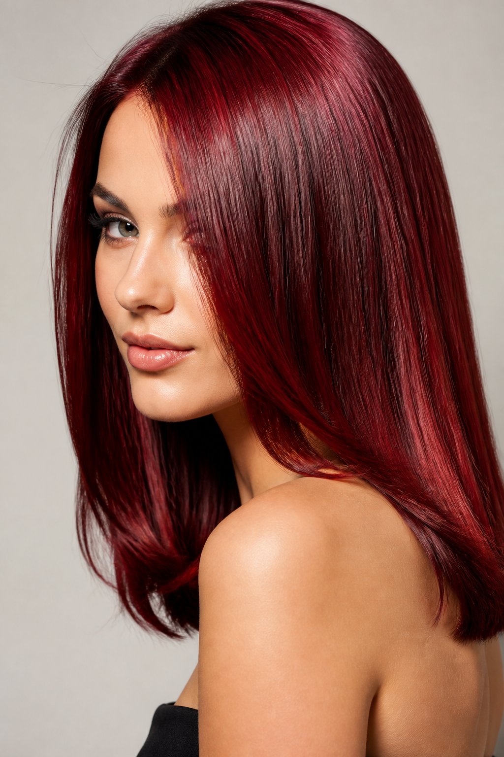 This look is all about shine rather than a specific placement technique.