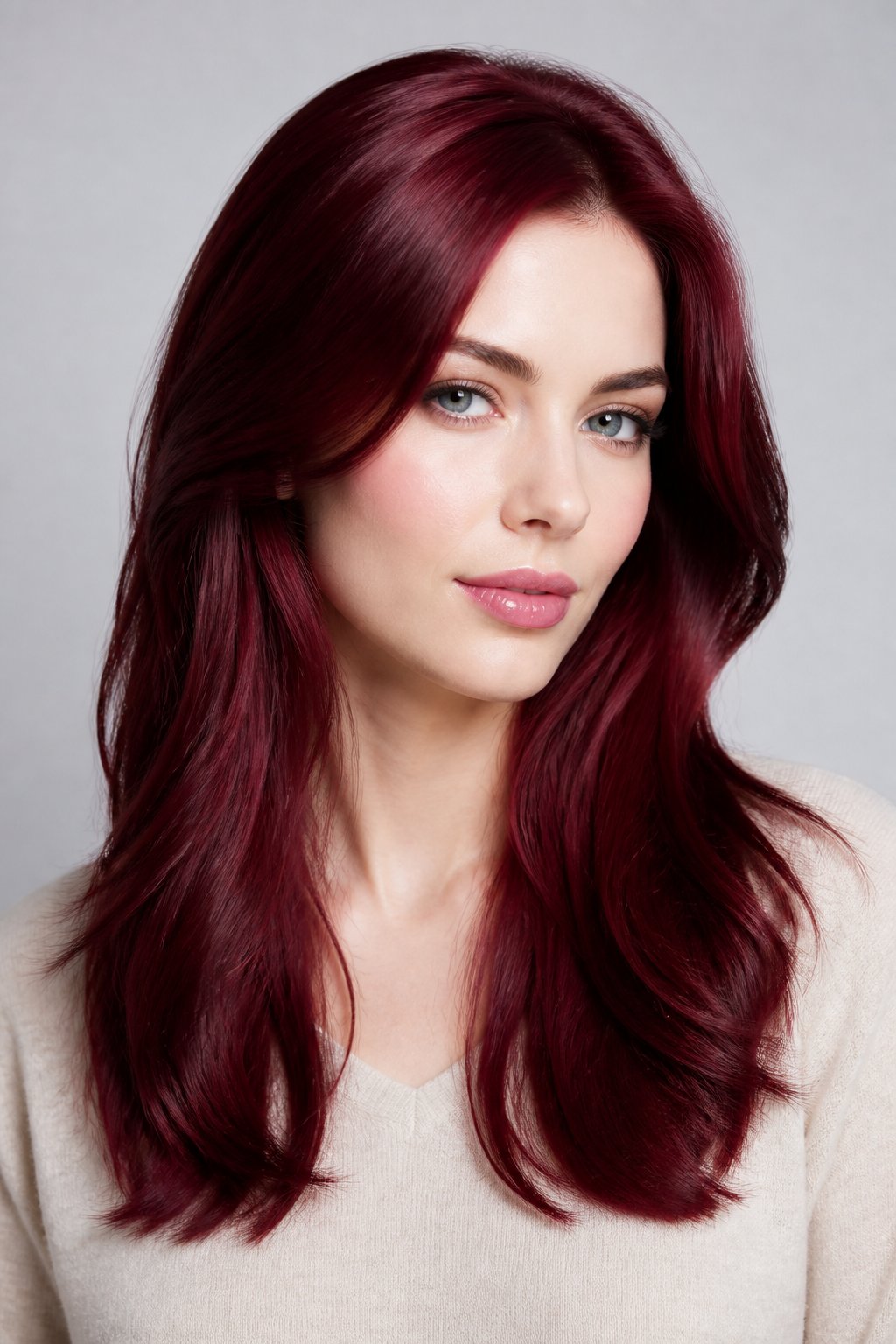 Fair skin tones tend to look striking against a slightly cooler cherry red with blue-based undertones, since it creates contrast without clashing.