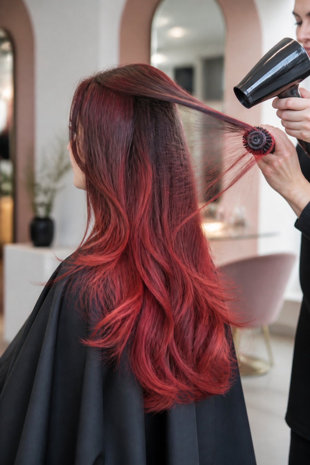 Air-touch coloring uses a blow-dryer to separate strands before applying color, resulting in an incredibly soft, airy gradient.