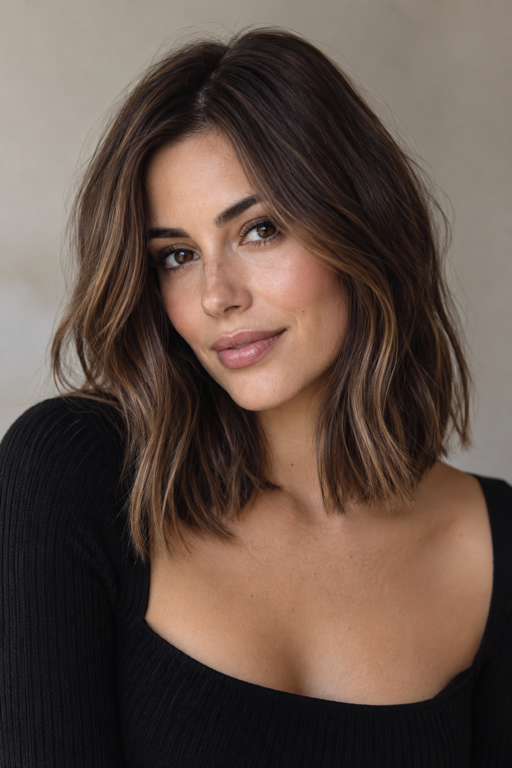 The lob, or long bob, offers a bit more length than a classic bob while still keeping the color concentrated and rich.