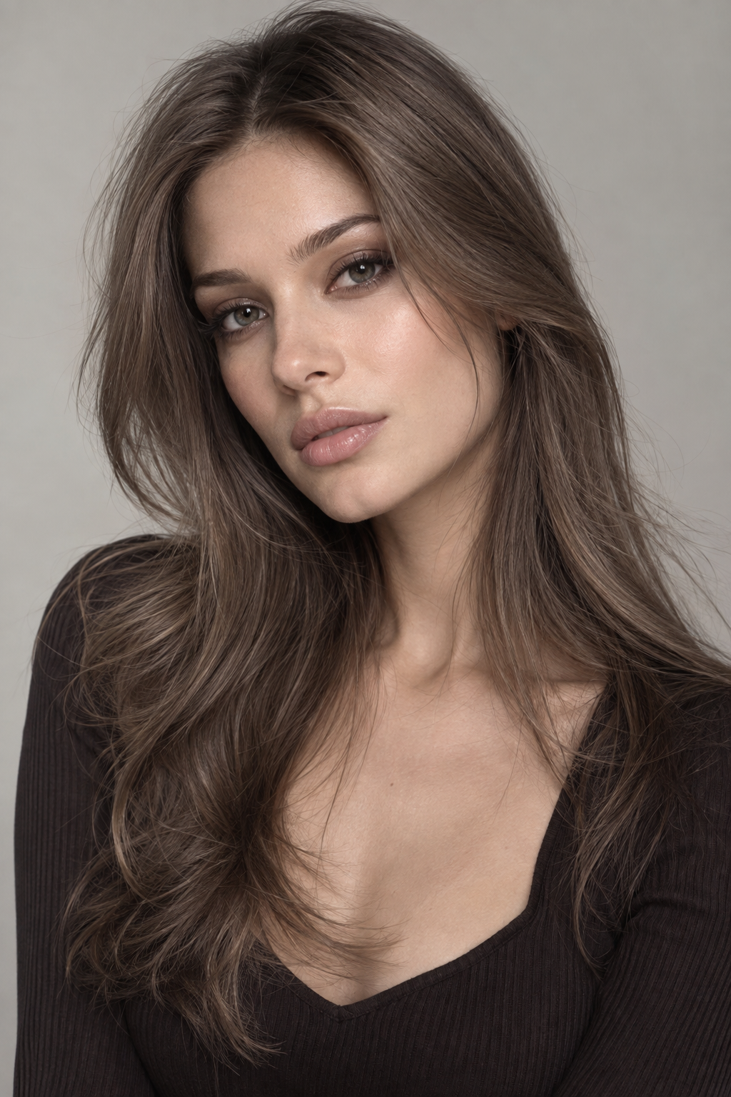 Fine hair often shows color more transparently than thick hair, so a cool-toned ash chocolate brown can look especially crisp and smoky on finer strands.