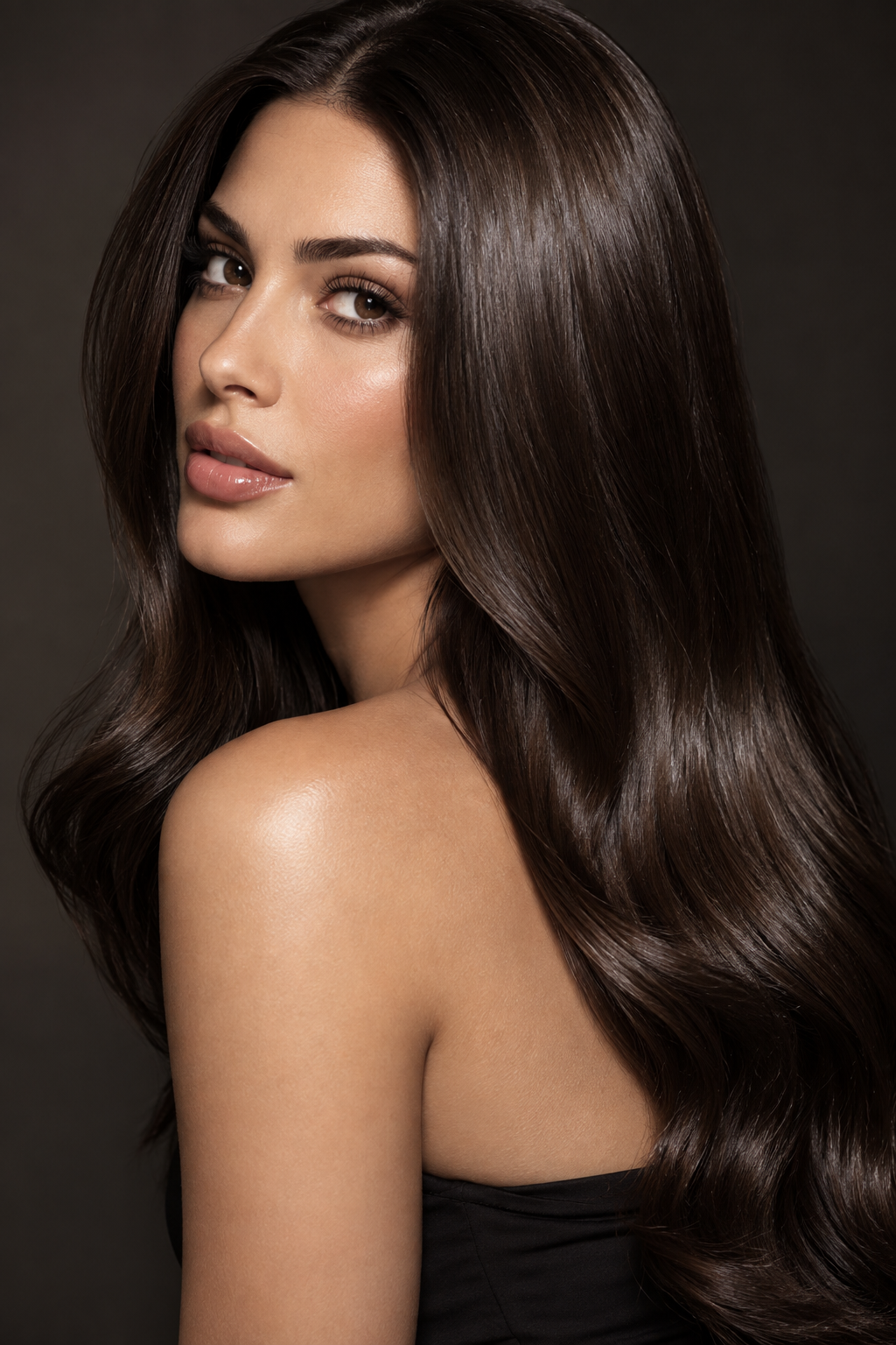 A clear or tinted glaze applied over a deep chocolate brown base intensifies shine and can subtly adjust the tone, neutralizing any unwanted warmth or dullness.